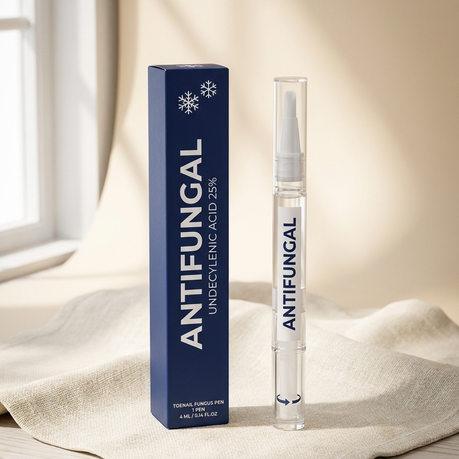 Brova Antifungal Pen packaging shot — navy gift box with applicator