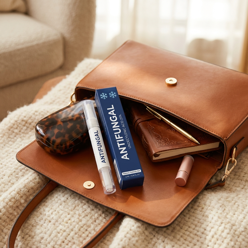 Brova in handbag — travel-friendly