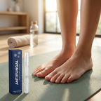 Brova on yoga mat — wellness ritual